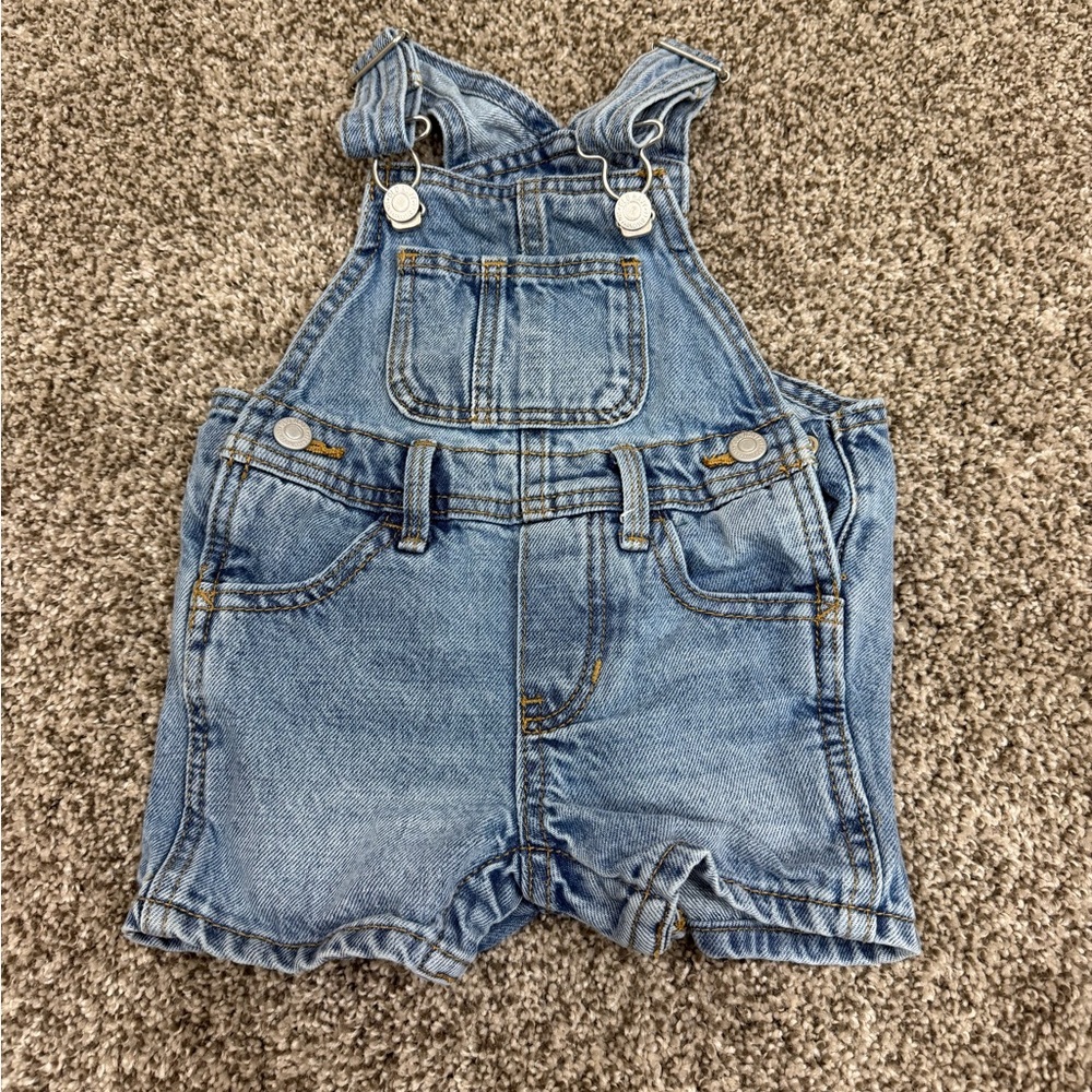 Old Navy Light Blue Denim Short Overalls for Kids
